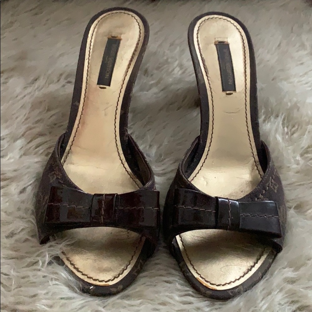 Louis Vuitton open toe mules